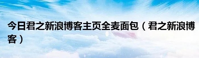 今日君之新浪博客主页全麦面包(君之新浪博客)