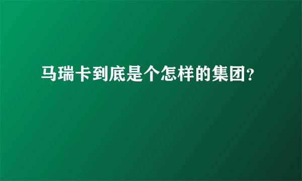 马瑞卡到底是个怎样的集团？