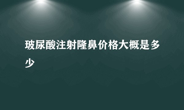 玻尿酸注射隆鼻价格大概是多少