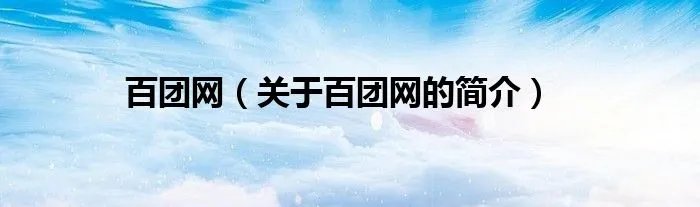 百团网（关于百团网的简介）