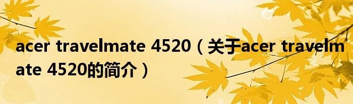 acer travelmate 4520（关于acer travelmate 4520的简介）