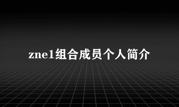 zne1组合成员个人简介