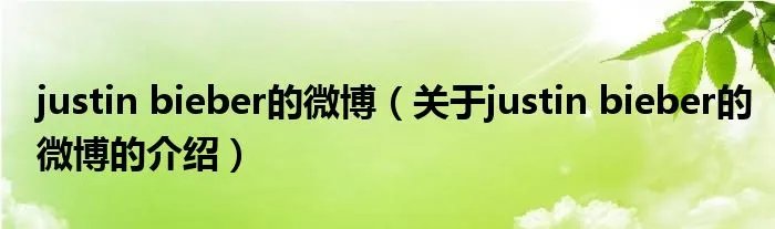 justin bieber的微博（关于justin bieber的微博的介绍）