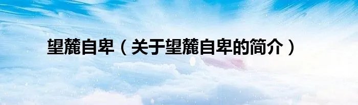 望麓自卑（关于望麓自卑的简介）
