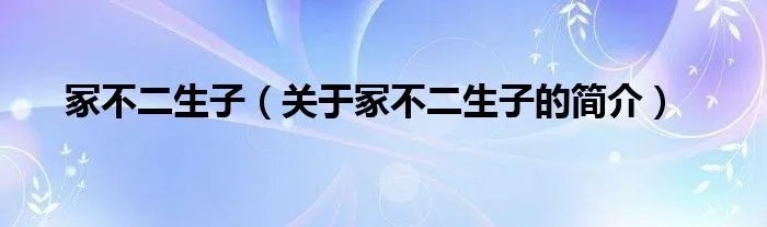 冢不二生子（关于冢不二生子的简介）