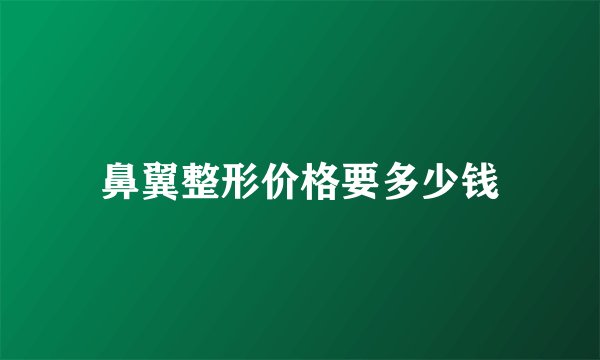 鼻翼整形价格要多少钱
