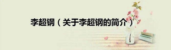 李超钢（关于李超钢的简介）