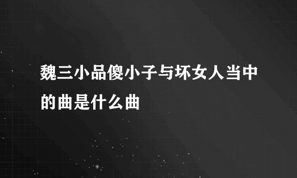 魏三小品傻小子与坏女人当中的曲是什么曲
