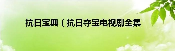 抗日宝典（抗日夺宝电视剧全集