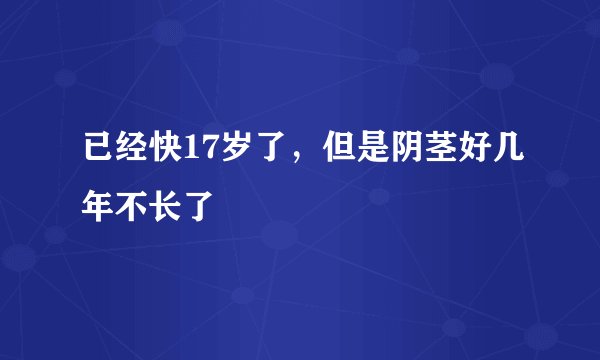 已经快17岁了，但是阴茎好几年不长了
