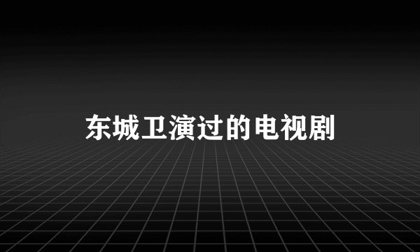 东城卫演过的电视剧