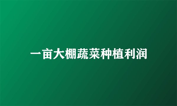 一亩大棚蔬菜种植利润