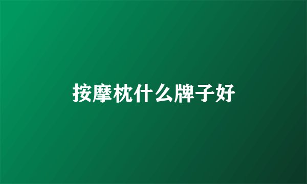 按摩枕什么牌子好