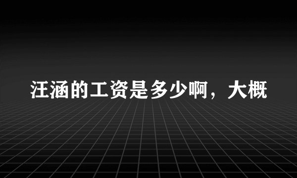 汪涵的工资是多少啊，大概