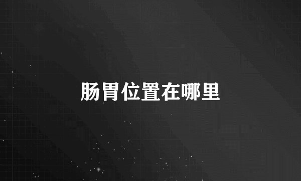 肠胃位置在哪里