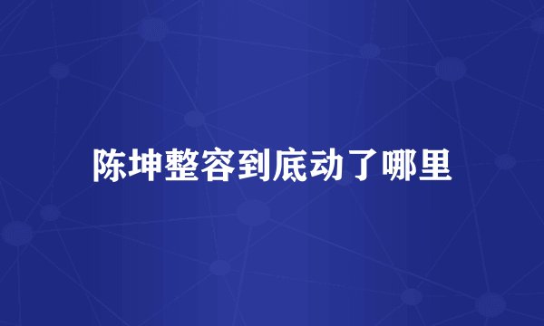 陈坤整容到底动了哪里