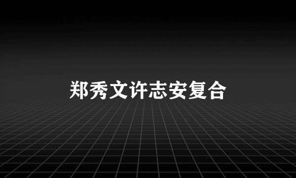 郑秀文许志安复合