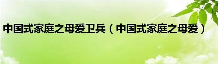 中国式家庭之母爱卫兵(中国式家庭之母爱)