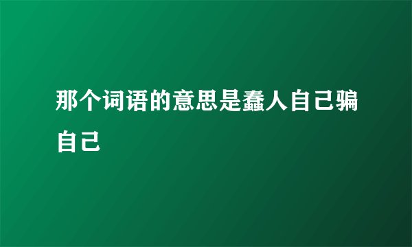 那个词语的意思是蠢人自己骗自己