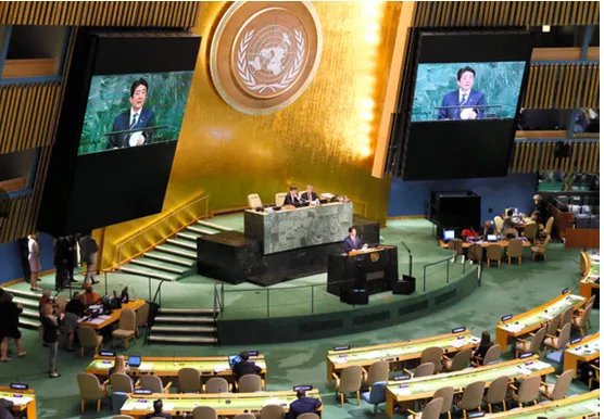 安倍在联大演讲几乎没有听众吗?