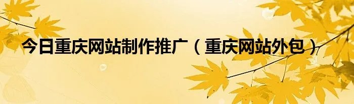 今日重庆网站制作推广（重庆网站外包）