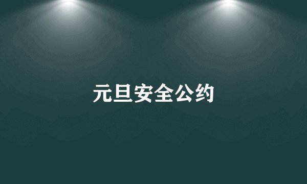 元旦安全公约