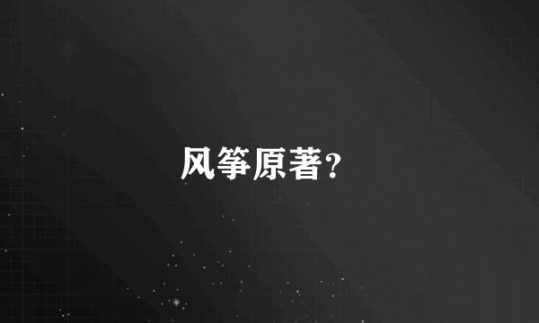 风筝原著?