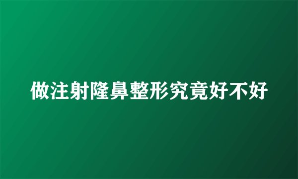 做注射隆鼻整形究竟好不好