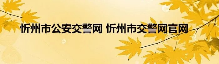 忻州市公安交警网 忻州市交警网官网