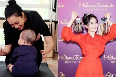 朱丹带女儿健身 言传身教望其成凤