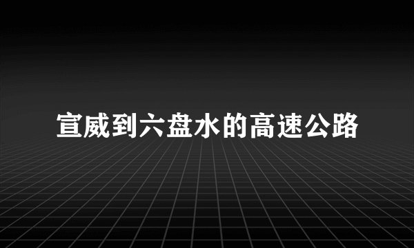 宣威到六盘水的高速公路