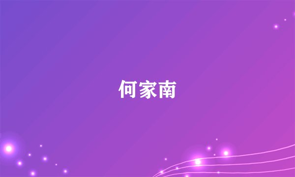 何家南