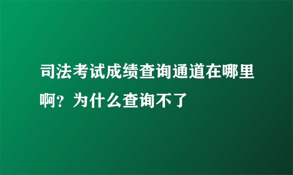 司法考试成绩查询通道在哪里啊？为什么查询不了