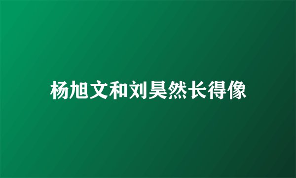 杨旭文和刘昊然长得像