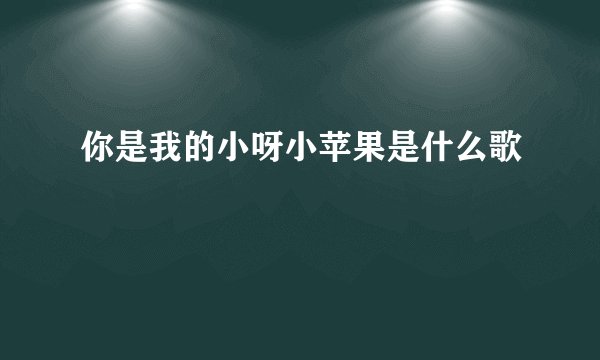 你是我的小呀小苹果是什么歌