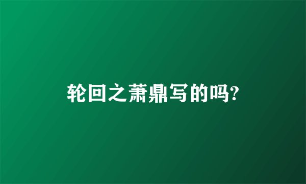 轮回之萧鼎写的吗?