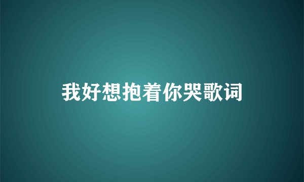 我好想抱着你哭歌词