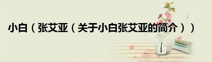 小白（张艾亚（关于小白张艾亚的简介））