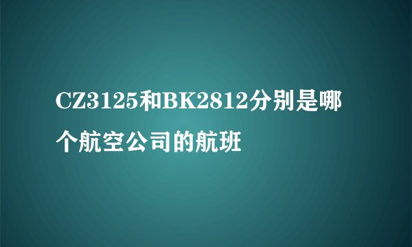 CZ3125和BK2812分别是哪个航空公司的航班