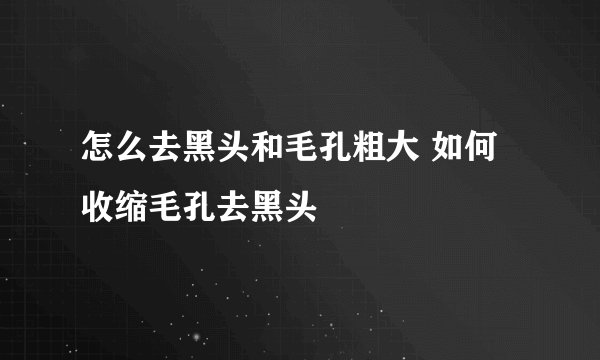 怎么去黑头和毛孔粗大 如何收缩毛孔去黑头