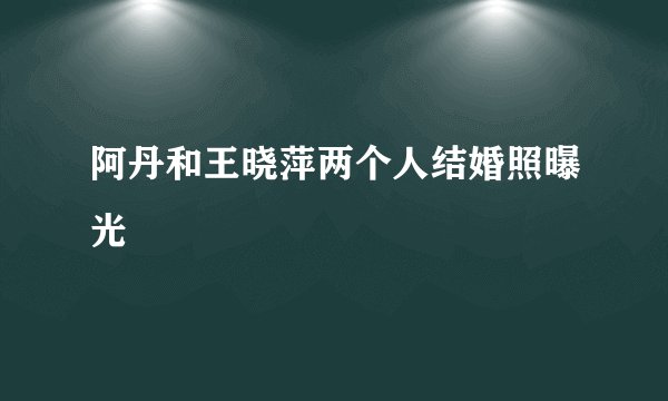 阿丹和王晓萍两个人结婚照曝光