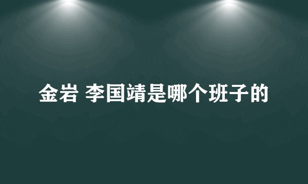 金岩 李国靖是哪个班子的