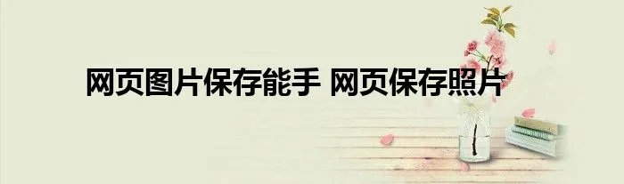 网页图片保存能手 网页保存照片