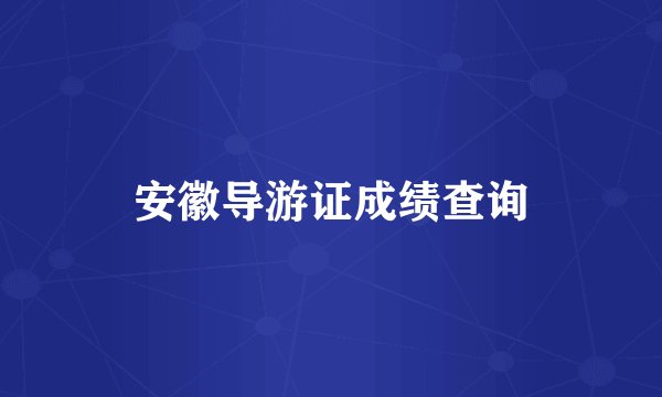 安徽导游证成绩查询