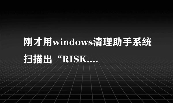 刚才用windows清理助手系统扫描出“RISK.BHO”