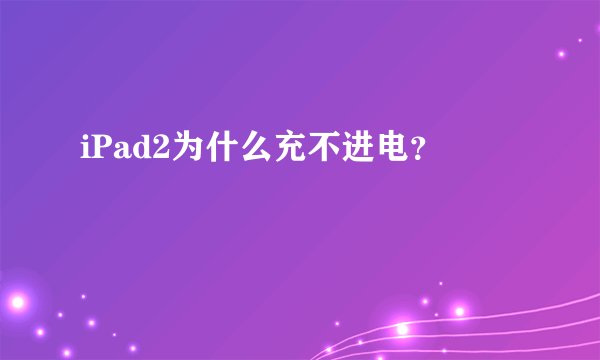 iPad2为什么充不进电?