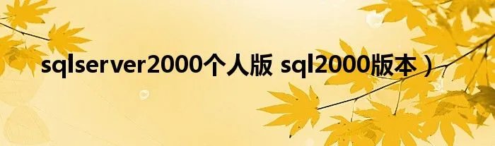 sqlserver2000个人版 sql2000版本)