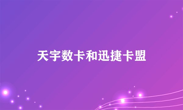 天宇数卡和迅捷卡盟