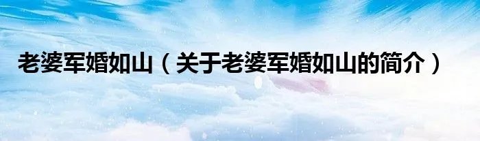 老婆军婚如山（关于老婆军婚如山的简介）