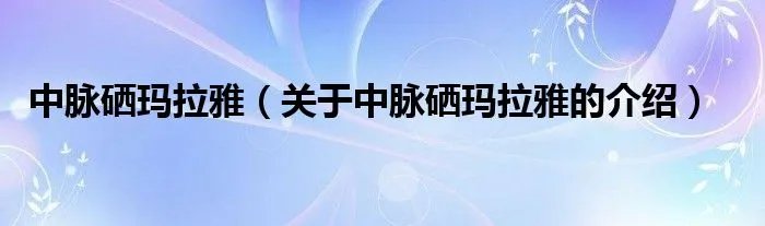 中脉硒玛拉雅（关于中脉硒玛拉雅的介绍）